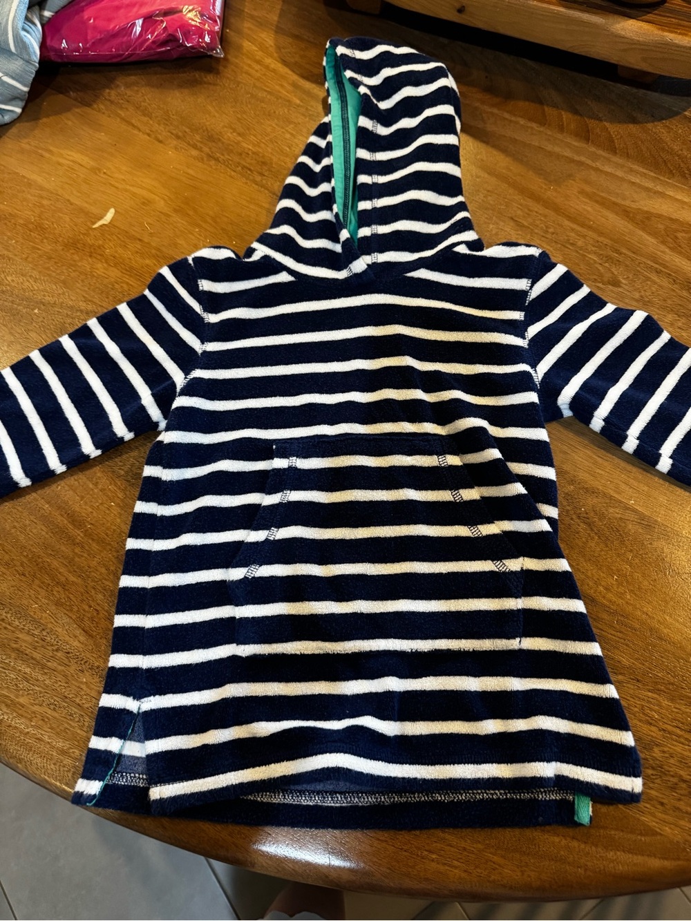 Mink Boden Striped Navy & White Hooded Towelling Coverup